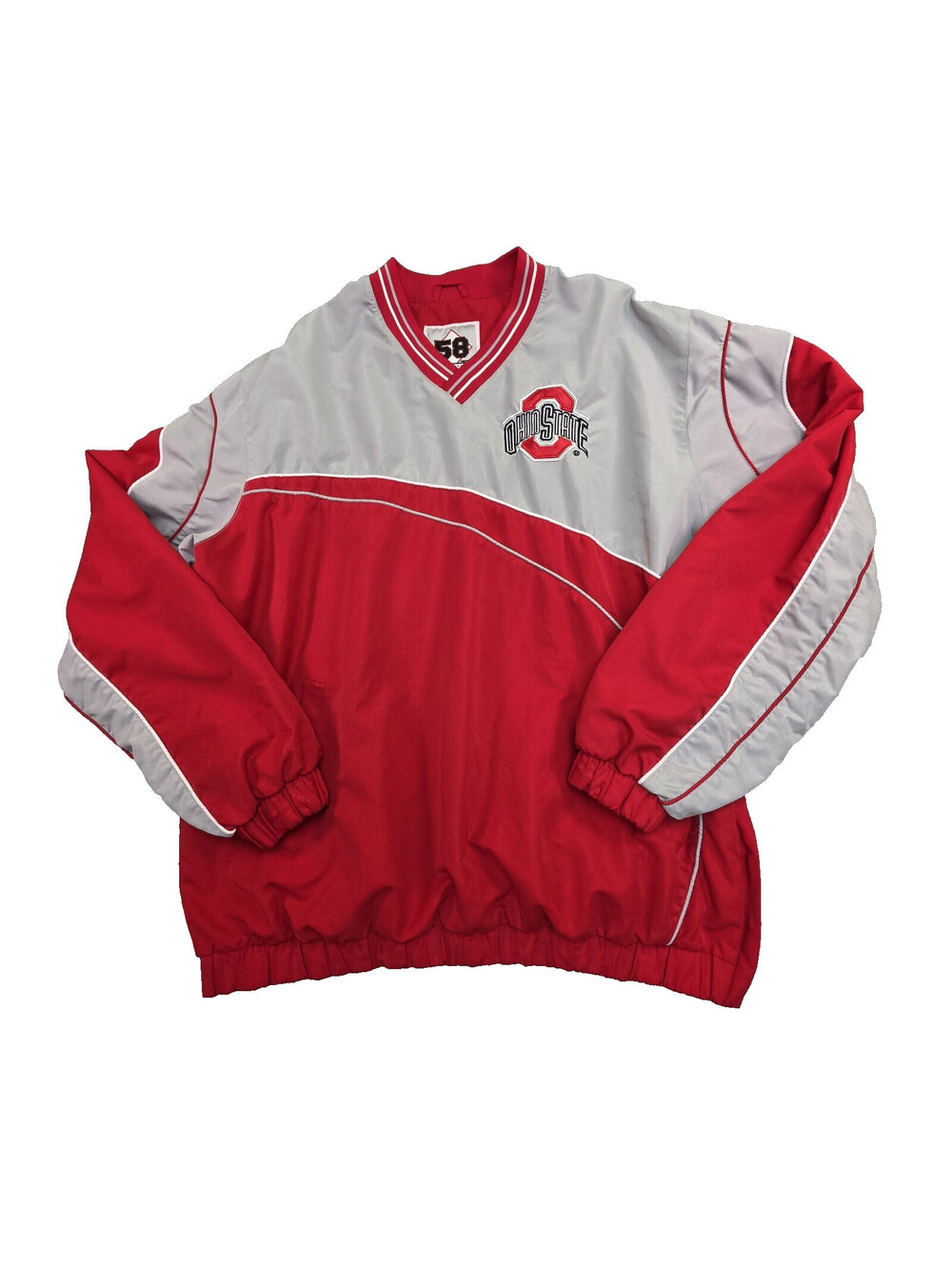 58 Sports Ohio State Buckeyes Pullover Jacket Red/Gray Mens Size XL